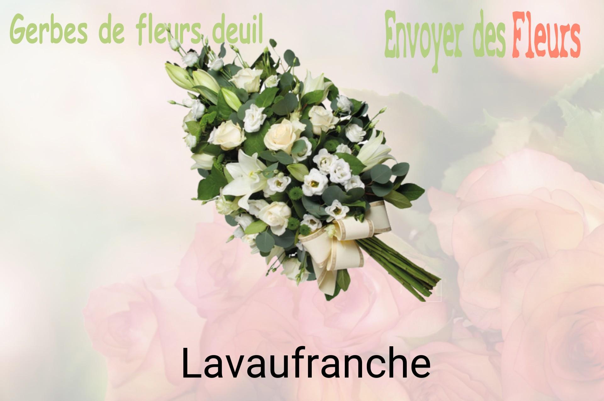 Gerbe de fleurs de deuil livrée à Lavaufranche